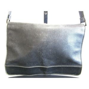 Vintage Comme Ca Du Mode Black Leather Unisex Crossbody Messenger Bag